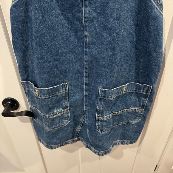 Free People Overall Smock Mini Dress Sz Large - Picture 6 of 10